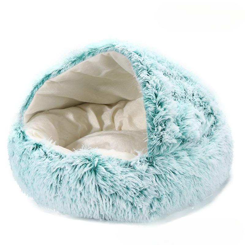 

Осенне-зимний теплый полузакрытый круглый кошачий домик-гнездо для домашних кошек, полузакрытый домик для собак, закрытое кошачье гнездо для собак S 35 * 35*16cm