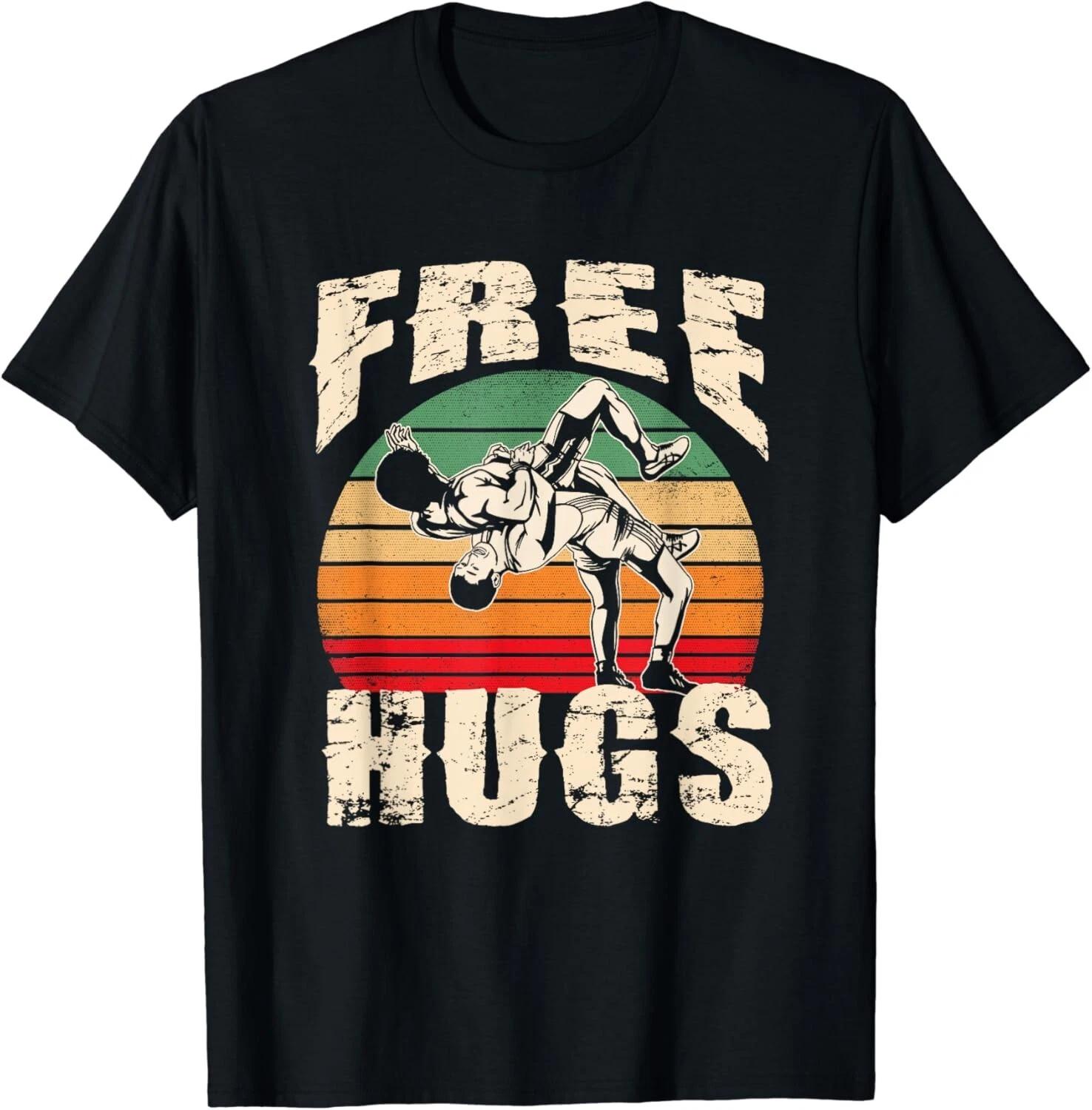 Wrestling Shirts - Funny Free Hugs Wrestling Gift Unisex T-Shirt S