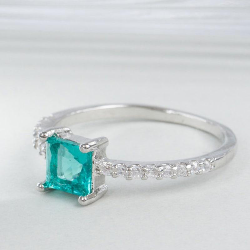 AUGUST ALICE Ozeanblau Prinzessschliff Zirkonia Ring