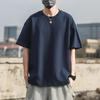 Erkekler için pamuklu t-shirt büyük boy temel tişört damla omuzlu tişört streetwear üstleri Tee artı boyutu