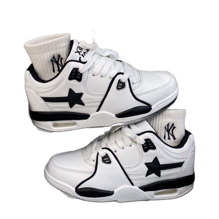 2025 Spring New Dopamine Internet Celebrity Stars White Burgundy Air Cushion Couple Sneakers Fashion Trend Sneakers