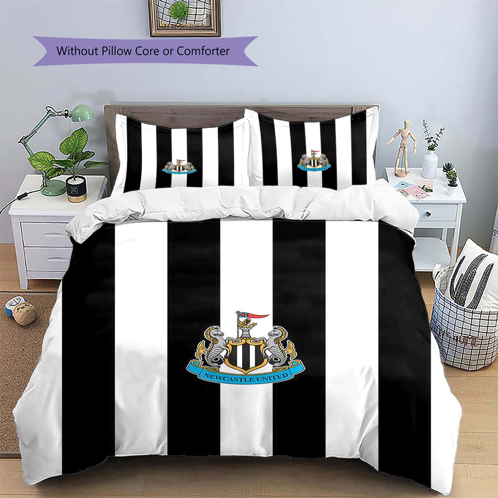 Set Copripiumino Trapuntato con Fantasia Newcastle United F.C. Decorazione per la Casa Regalo (1 * copripiumino + 2 * federe senza imbottitura)