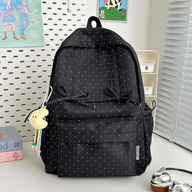 School bag summer new small fresh polka dot sweet girl travel mini backpack high value literary and art fan girls backpack