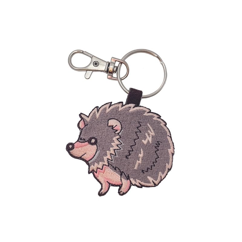 

[HINIHAO HI] 1 pc Hedgehog Double-Sided Embroidered Keychain