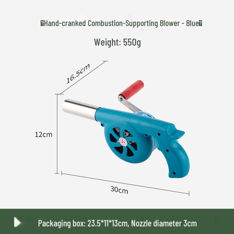 Hand-Cranked Mini Barbecue Blower for Outdoor Grilling and Kebab Cooking