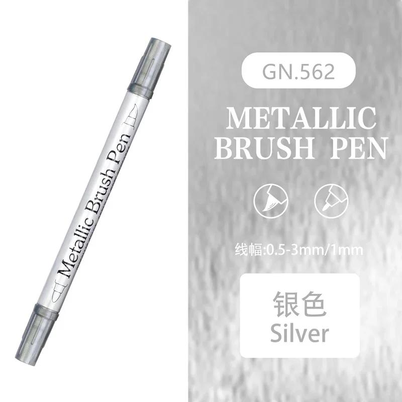 Double Tip Metallic Gold Silver Marker Pen Permanent Art Marker Crafts DIY Painting Pens Card Making Stationery Art Supplies