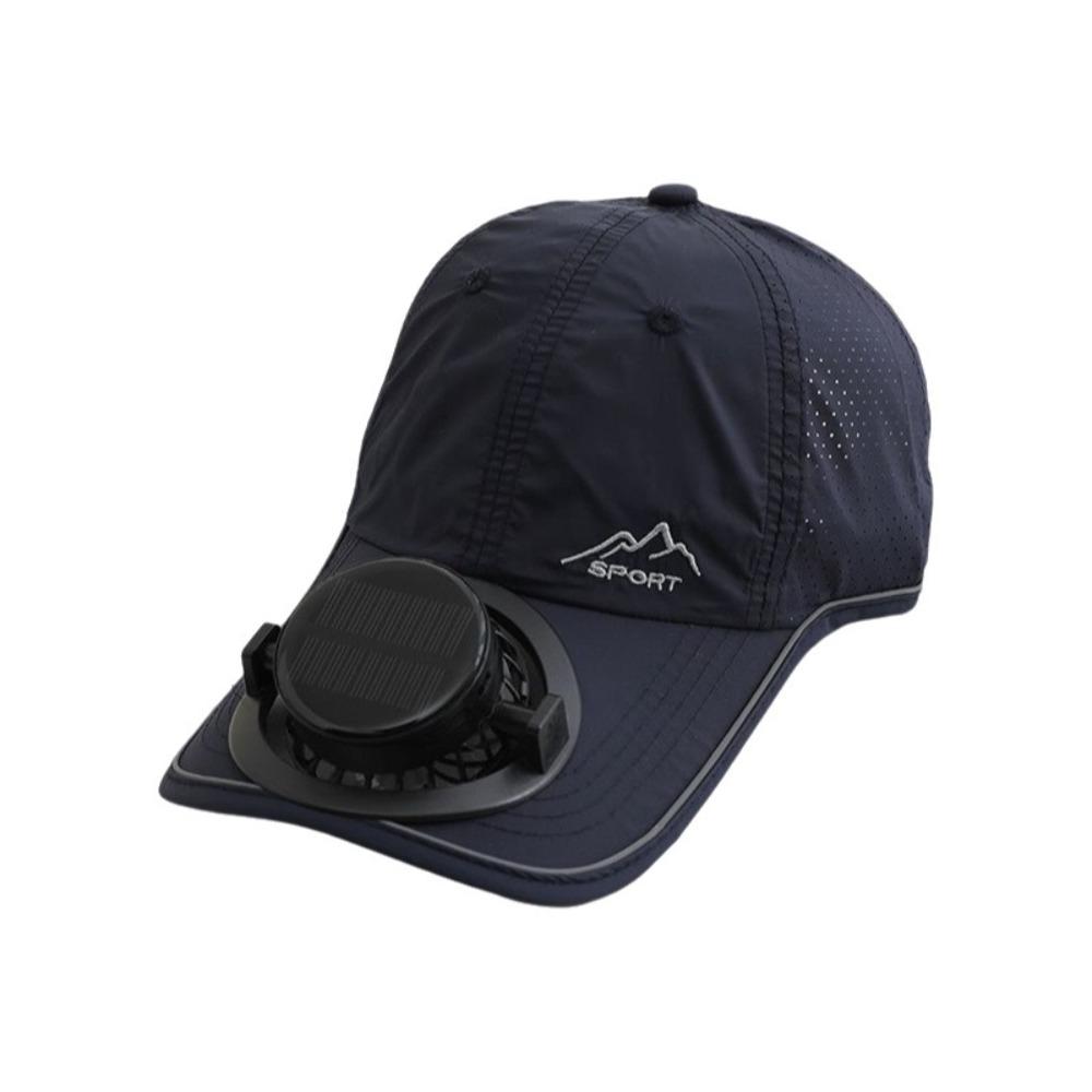 

Solar Powered Polyester Solar Charging Fan Hat Sun Protection Duck Tongue Sun Protection Hat Baseball Hat Summer Outdoor темно-синий