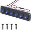 Rocker Switch Panel 16A Waterproof On Off 12V BlueToggle Switch for Cars Trucks Boats, 2 Years Warranty