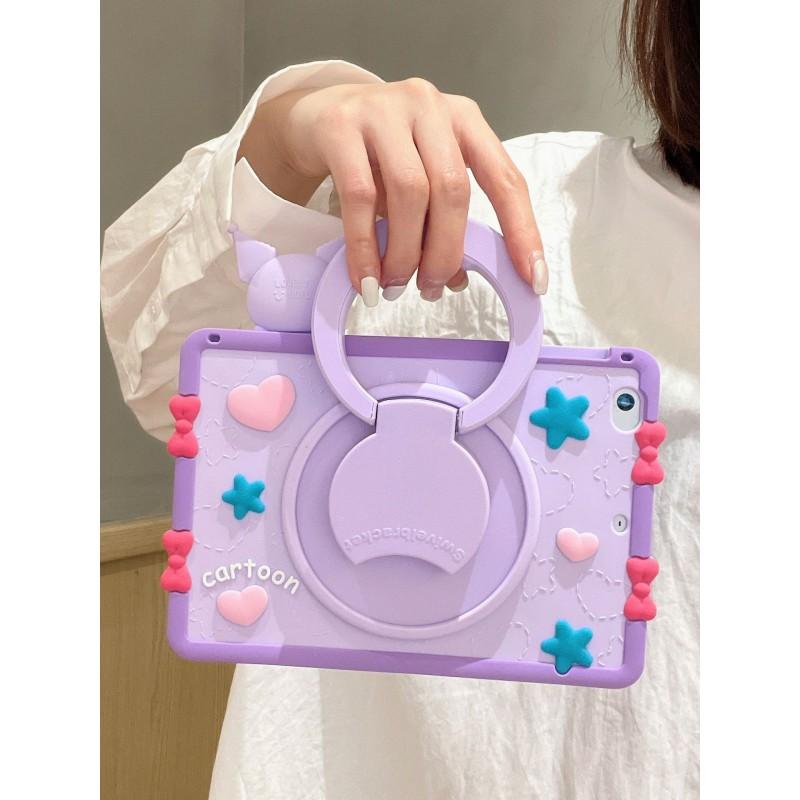 Soft Silicone Cartoon Tablet Case Pad 7 Pro 6 5 With 360 Rotating Stand Support Anti-Slip Shockproof Full