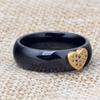 European and American Simple 6MM Ceramic Zircon Heart Black & White Couple Titanium Steel Ring Band
