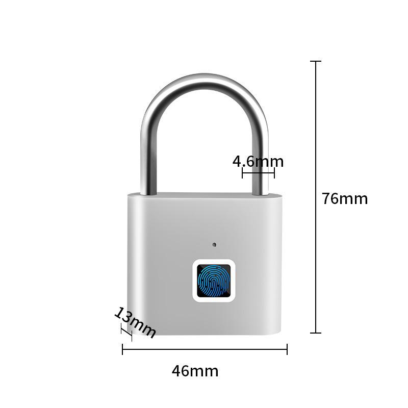 Waterproof and Rust-proof Outdoor Smart Fingerprint Padlock for Secure Door and Cabinet Locking. Anti-theft Electronic Lock with Password Protection