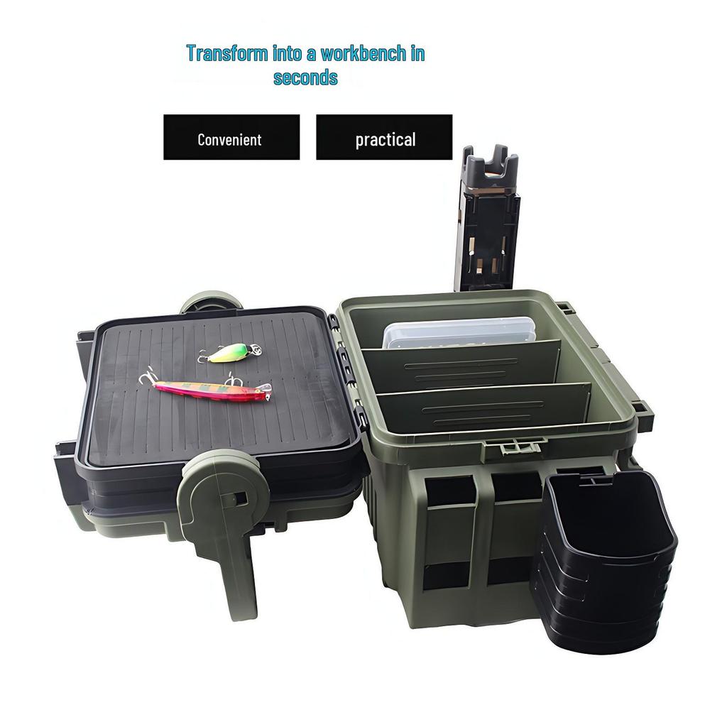 Reinforced Multi-layer Fishing Box with Large Capacity for Sea and Rock Fishing