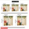2pcs 2D Flat Printing Christmas Curtains Christmas Gifts Pinecones Ornaments Stars Fabric Without Electricity Festive Holiday