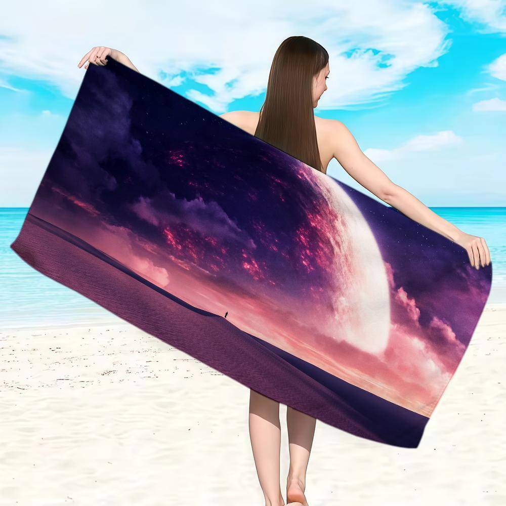 Dreamy Desert Towel Soft Lightweight Anti-Sand Large Beach Towel Quick-Drying Bath Sports Family