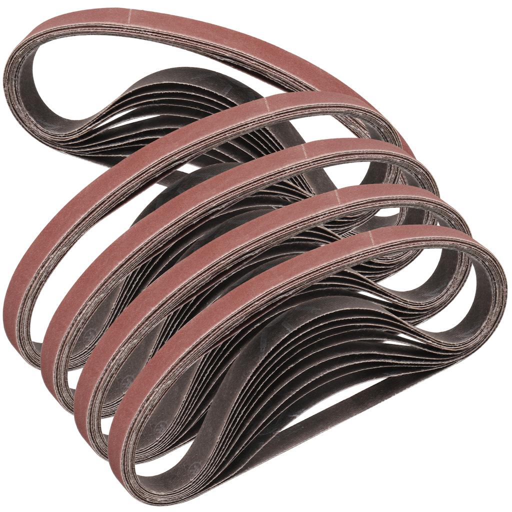 50PCS 13X457mm Sanding Belts, 40-400 Grits 1/2' X 18' Aluminum Oxide Abrasive Belts for Air Belt Sander Welding Spot Grinding