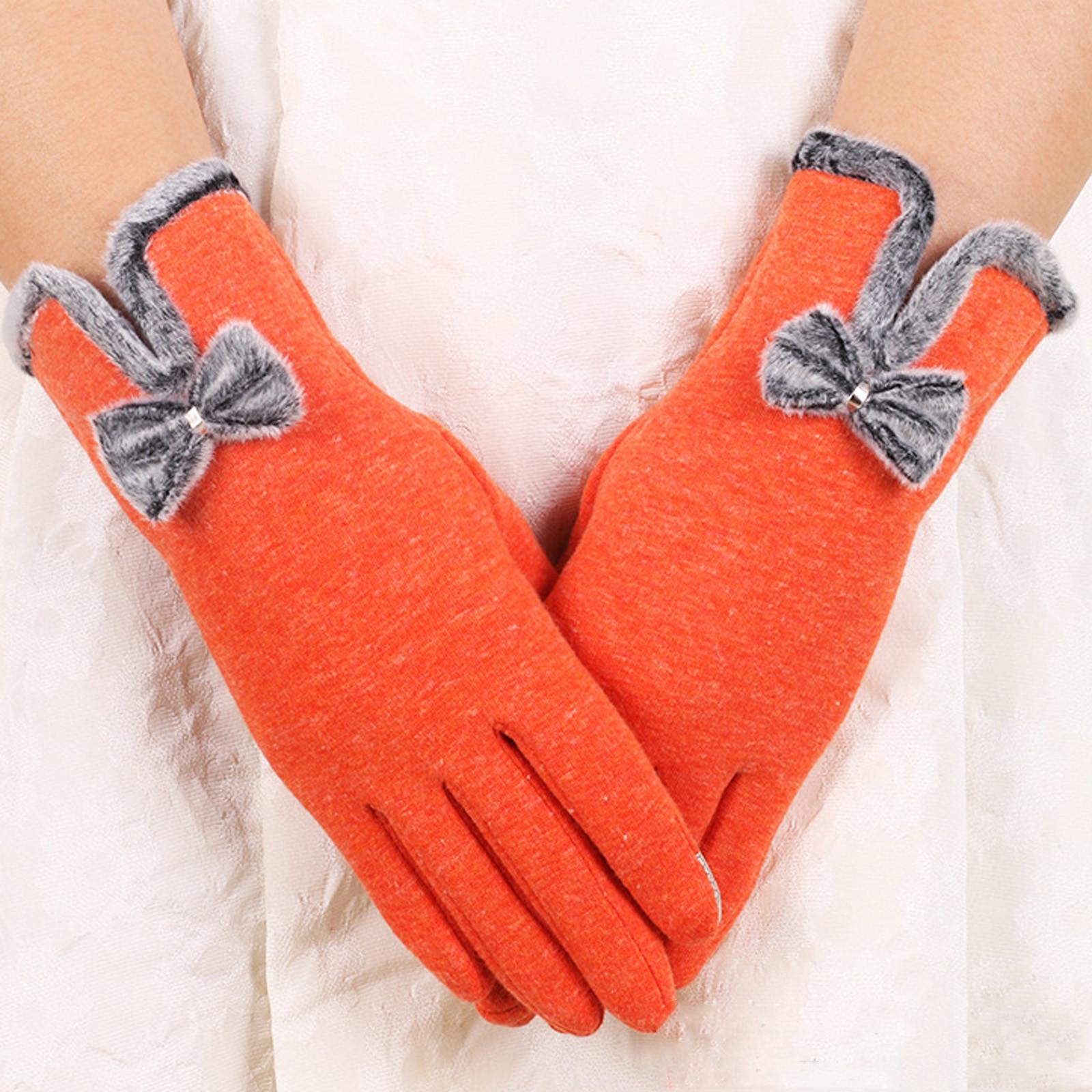 

Женские модные зимние теплые перчатки на все пальцы, лыжные ветрозащитные перчатки One Size оранжевый