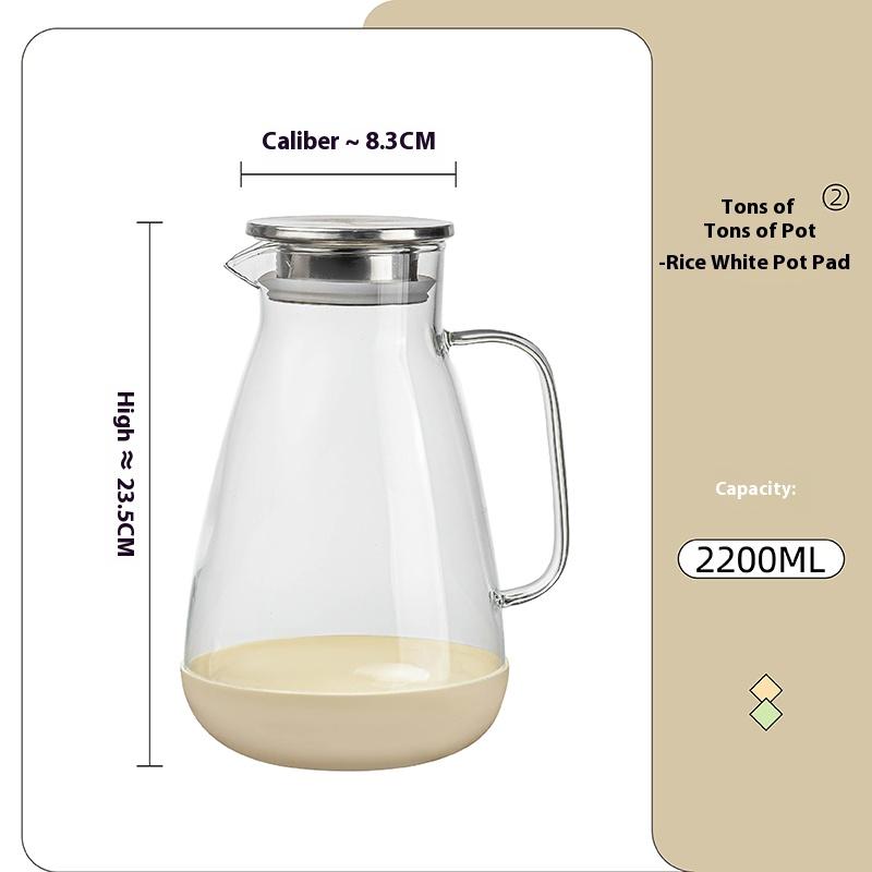Gianxi Cold Water Kettle Glass High Temperature Resistant High Borosilicate Household Large Capacity Fruit Juice Teapot