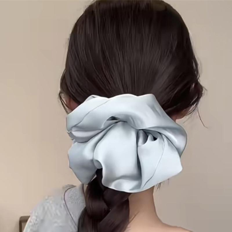 Large Satin Scrunchies Oversized Jumbo Scrunchy Sleeping Giant Muslim Elastic Volumizing Neat Stitching Hair Tie Scrunchie