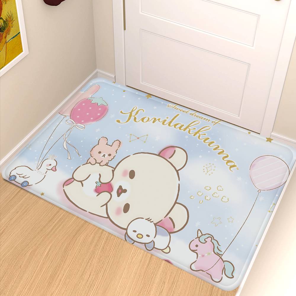 Anime R-Rilakkuma Cute Cartoon Movie Bathroom Mat Kids Room Bedroom Decoration Balcony Anti-Slip Doormat Living Room Welcome Rug
