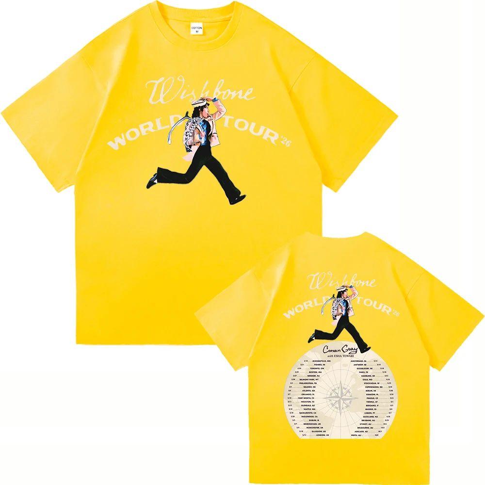 Hiphop Y2k Tops Conan Gray Wishbone World Tour 2026 T Shirt Fashion  Aesthetic Casual Vintage Casual Loose TShirt Unisex