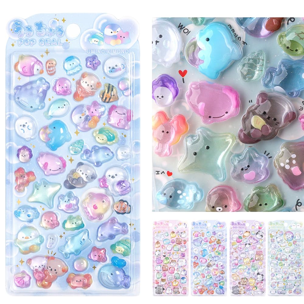 New Stickers Decorative Stickers for Water Girls Boys Sheet Type 2026 Design3D - Cute, Puffy, Glossy, Transparent, Planners, Diaries, DIY,