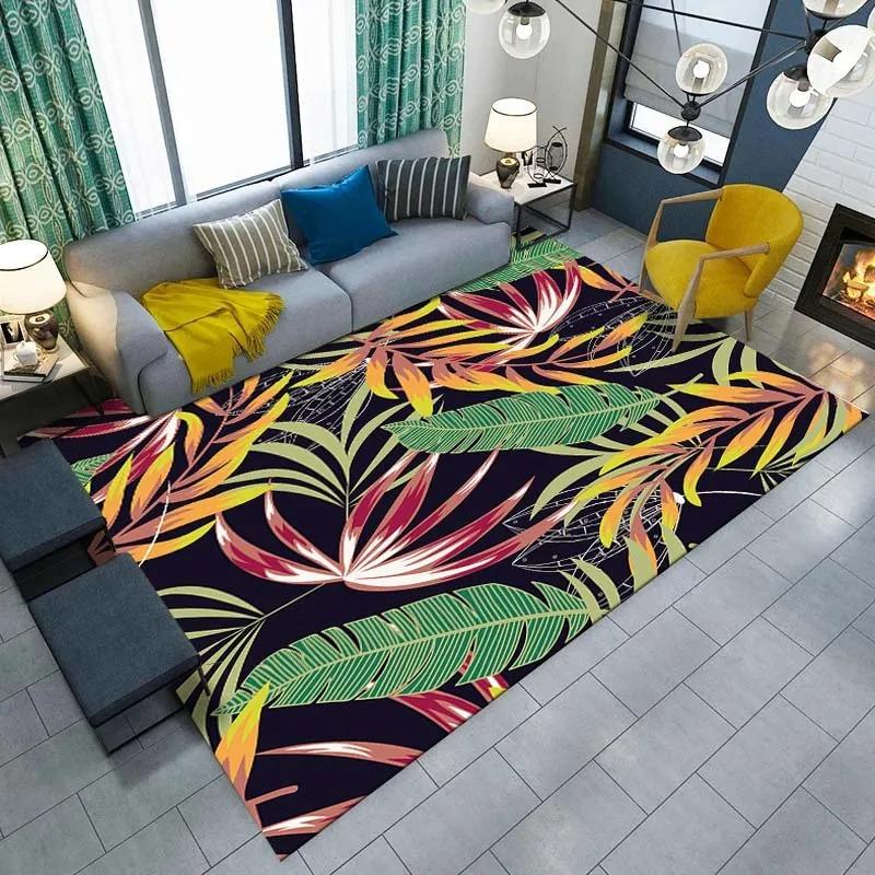 Tropical Plant Leaf Printed Floor Mat Door Front Decoration Home Living Room Floor Mat