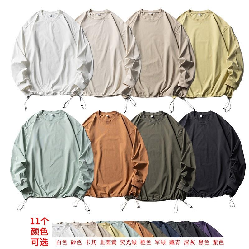 Mens Long Sleeve T Shirt Outdoor Quick Dry Sun Protection Loose Solid Color Casual Streetwear