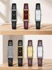 Gedi Women's Rectangle Quartz Watch - Black Crocodile Leather, Waterproof & Elegant for Daily Wear