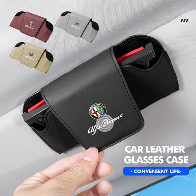 Car Glasses Holder Sun Visor Hanger Eyeglasses Box Organizer For 159 Giulietta 156 147 Giulia Mito GT Stelvio Spider