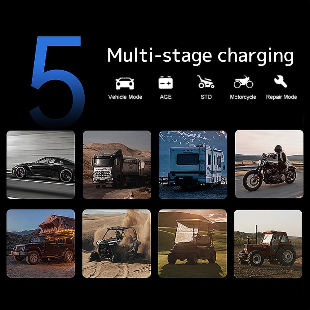 Intelligent Car Fast Charging Battery Automatic Smart Wet Dry Lead Acid Gel AGM Battery Motorcycle Pulse Repair Battery Charger