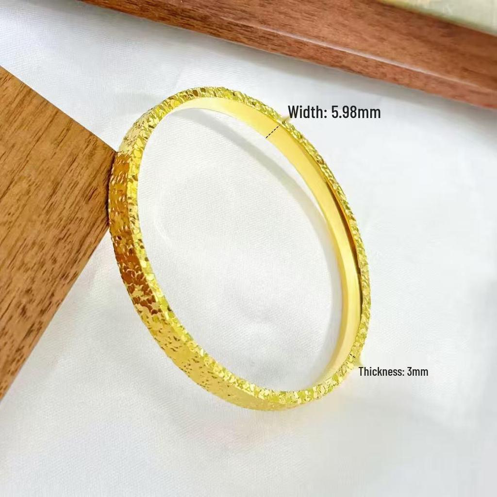 Gold-Plated Icy Bangle: Women's High-End Luxury Bracelet Accessory