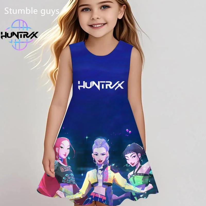 Girls Kpop Demon Hunters Dress Summer Kids Cartoon Anime Toddler Fashion Cute Casual Dress