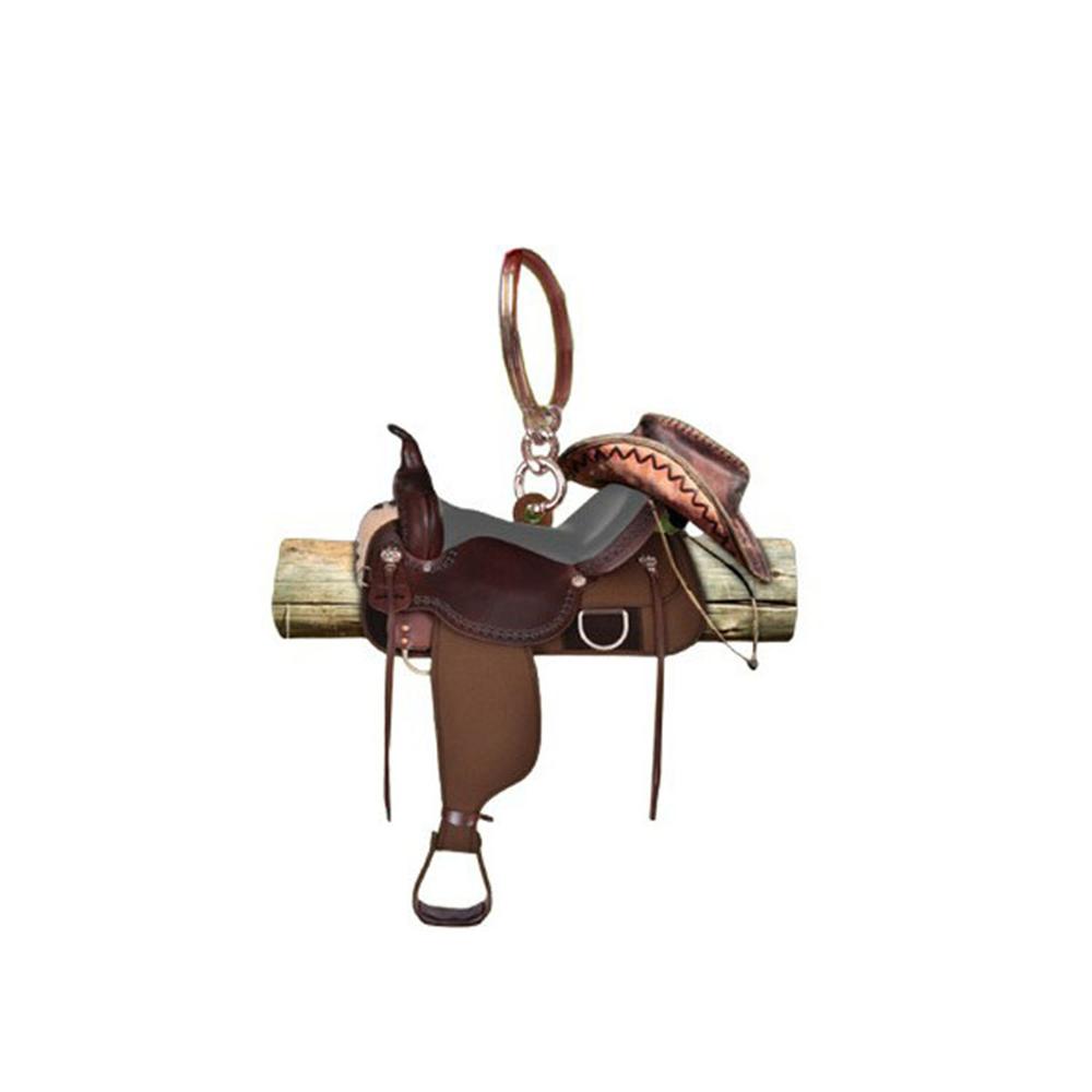 Portachiavi Forma Sella da Cowboy Western per Cavallo Ciondolo Acrilico Portachiavi da Appendere Decorazione Portachiavi per Auto Regali Non 3D