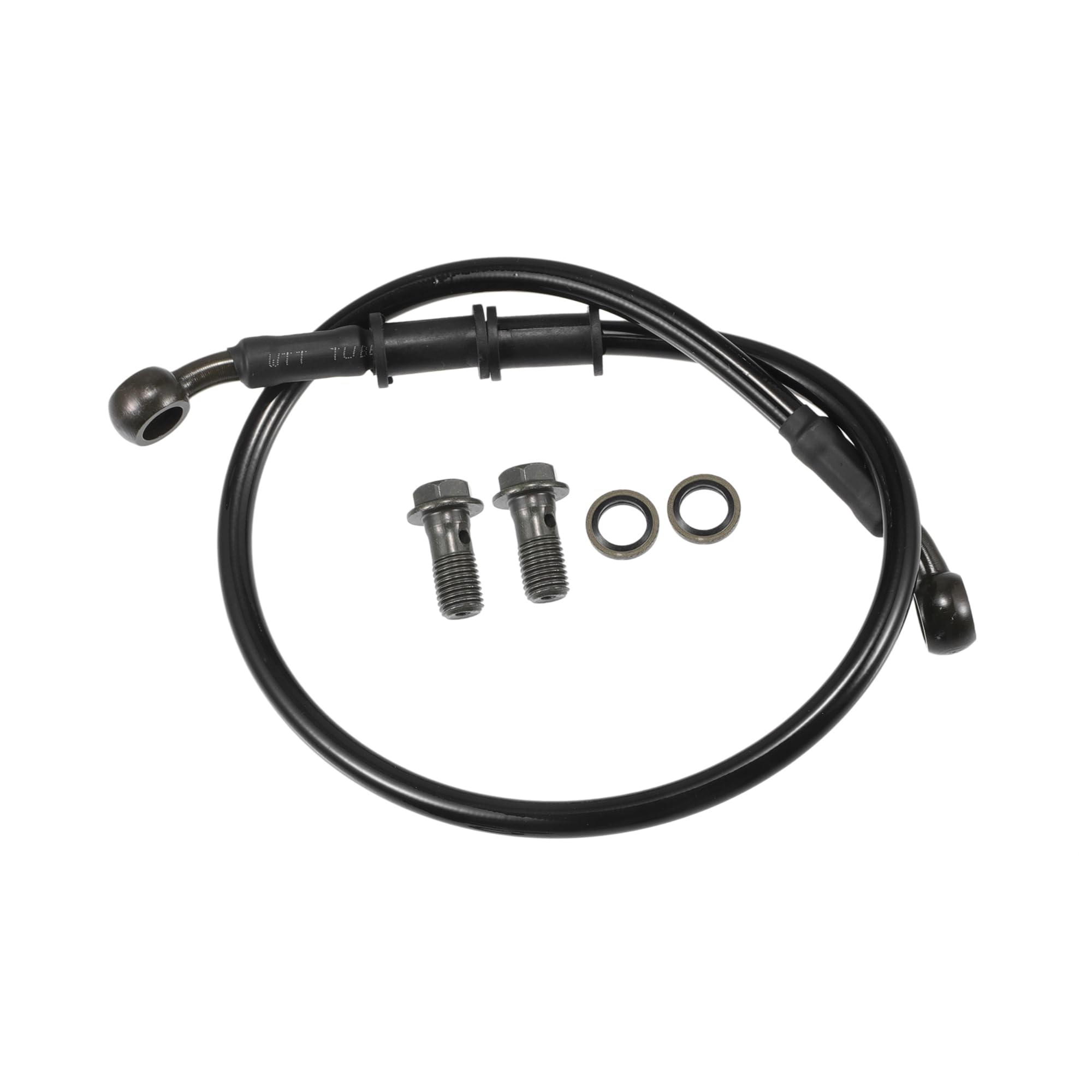BULLSPANN Тормозной шланг для мотоцикла, шланг сцепления, шланг, Для мотоциклов, квадроциклов, внедорожных мотоциклов, универсальный, прочный, замена, черный, угол 28°, 60 см 60cm