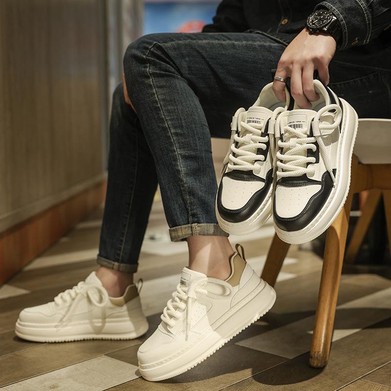 Black and white panda bread shoes platform men's shoes 2025 new breathable little white shoes versatile sports and leisure board shoes trendy shoes