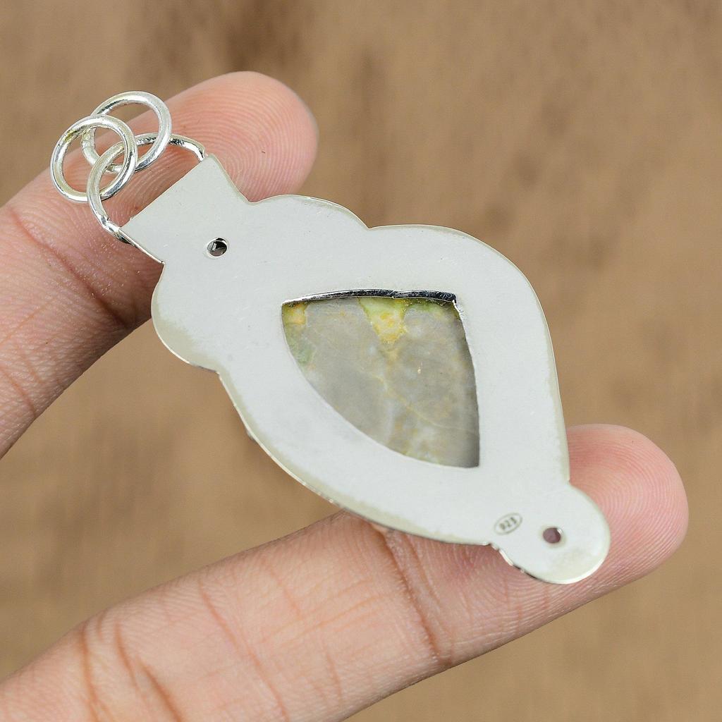 Bumble Bee Jasper Stone Tanzanite Quartz Trendy Boho Pendant Jewelry 925 Silver