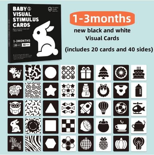 Montessori 0-12 Maanden Baby Visuele Stimulatie Kaarten Hoge Contrast Flash Card Baby Voor Kinderen Cognitie Speelgoed Vroeg Leren Speelgoed black