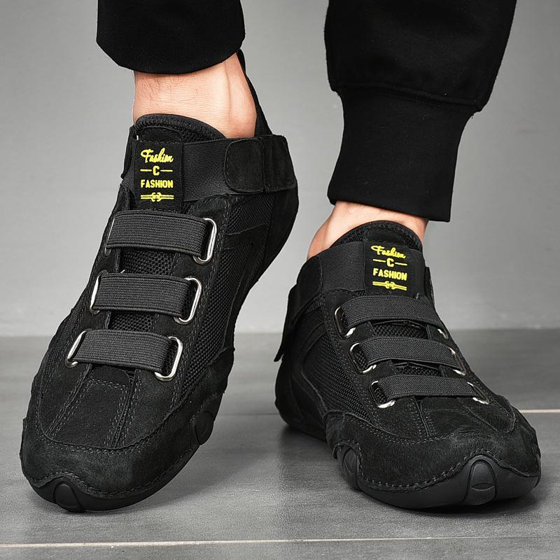 Nine O 'Clock Men 'S Luxury Genuine Leather Shoes Natural Leather Elastic Band Male Footwear Breathable Handmade Zapatos De Hombre