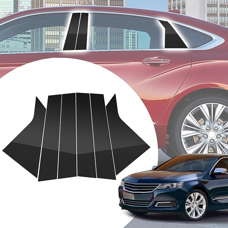 6pcs Glossy Black Exterior Door Window Pillar Posts Molding Cover Panel Trim Stickers Side Door Window Cover Trim Kits for Honda Civic 11th Gen  