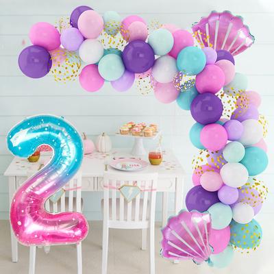 Balloon Chain Set 12 Inch Mermaid Tail Balloon Latex Balloon Birthday Party Decoration Balloon