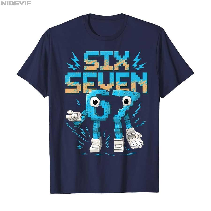Meme 67 Six Seven 6 7 Italian Brainrot T-shirt For Men Women 100% Cotton T Shirts Short Sleeve Tops 1022-1