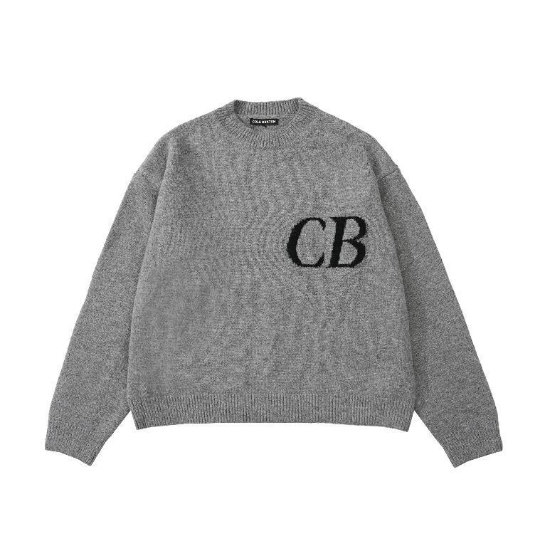 Unisex Trendy Logo Knit Sweater & Casual Shorts Combo