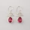 Pink Tourmaline Gemstone 925 Sterling Silver Dangle Earrings For Women 1.84" CE-27-2