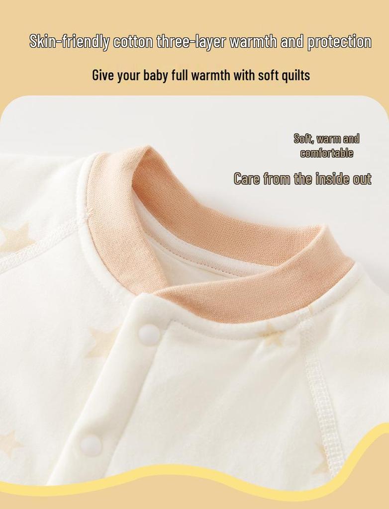 A-Class Baby Romper: Warm, Padded Spring/Autumn Cotton Jumper for Newborns Boys & Girls