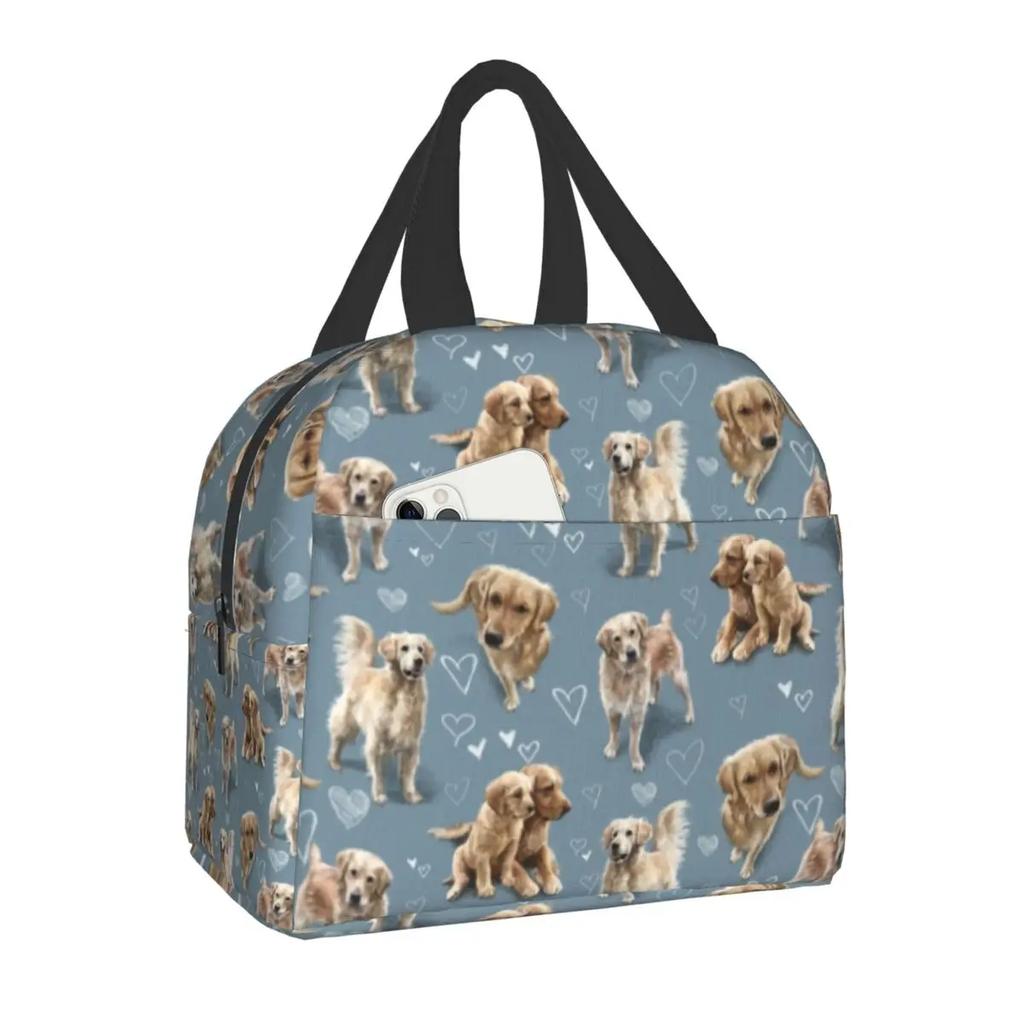 Custom Border Collie Lunch Bag Women Thermal Cooler Insulated Lunch Boxes for Kids School Children Fruit Fresh Storage Bag