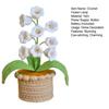 Lily of The Valley Lamp Crochet Artificial Flower Night Light Handmade Potted Plant Table Lamp for Women Wife Birthday Valentine Mother's Day