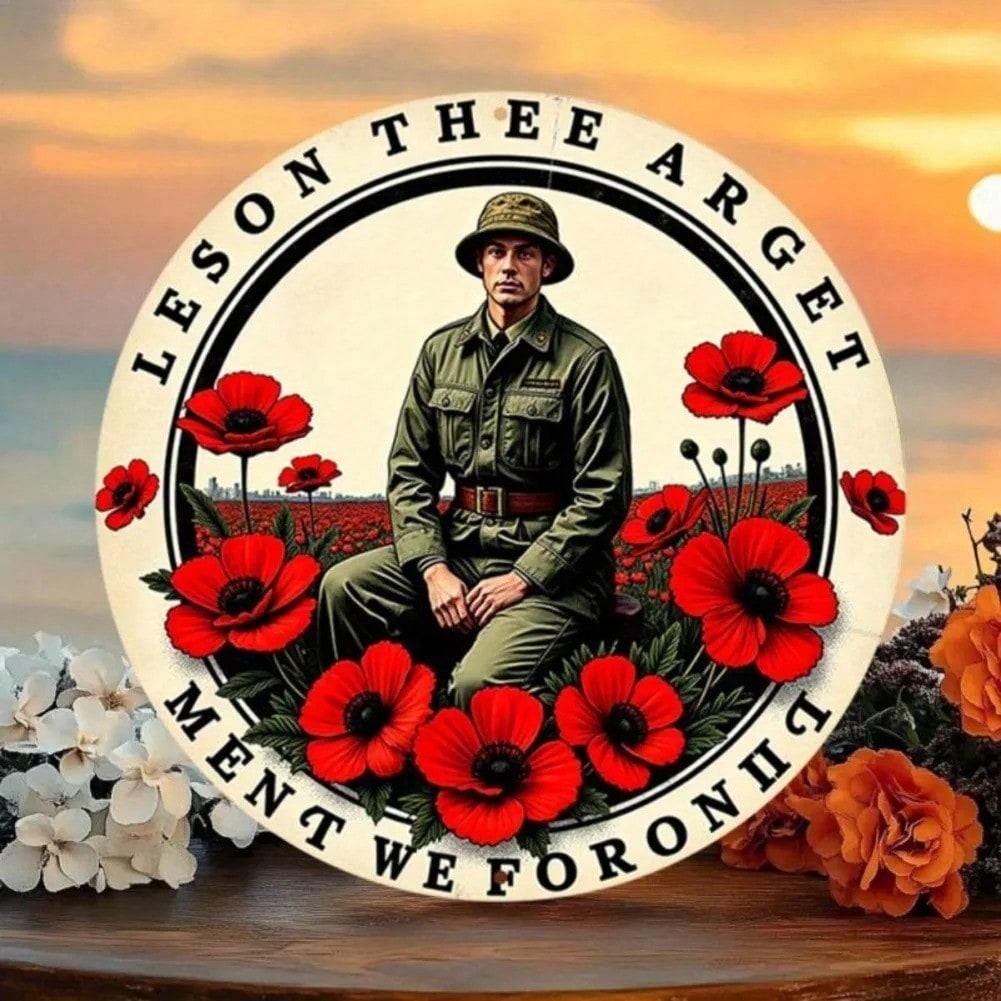 

Military Aluminum Wall Art Poppy Flower Round Sign 8x8 Inch Home Decor 20x20 різнокольоровий