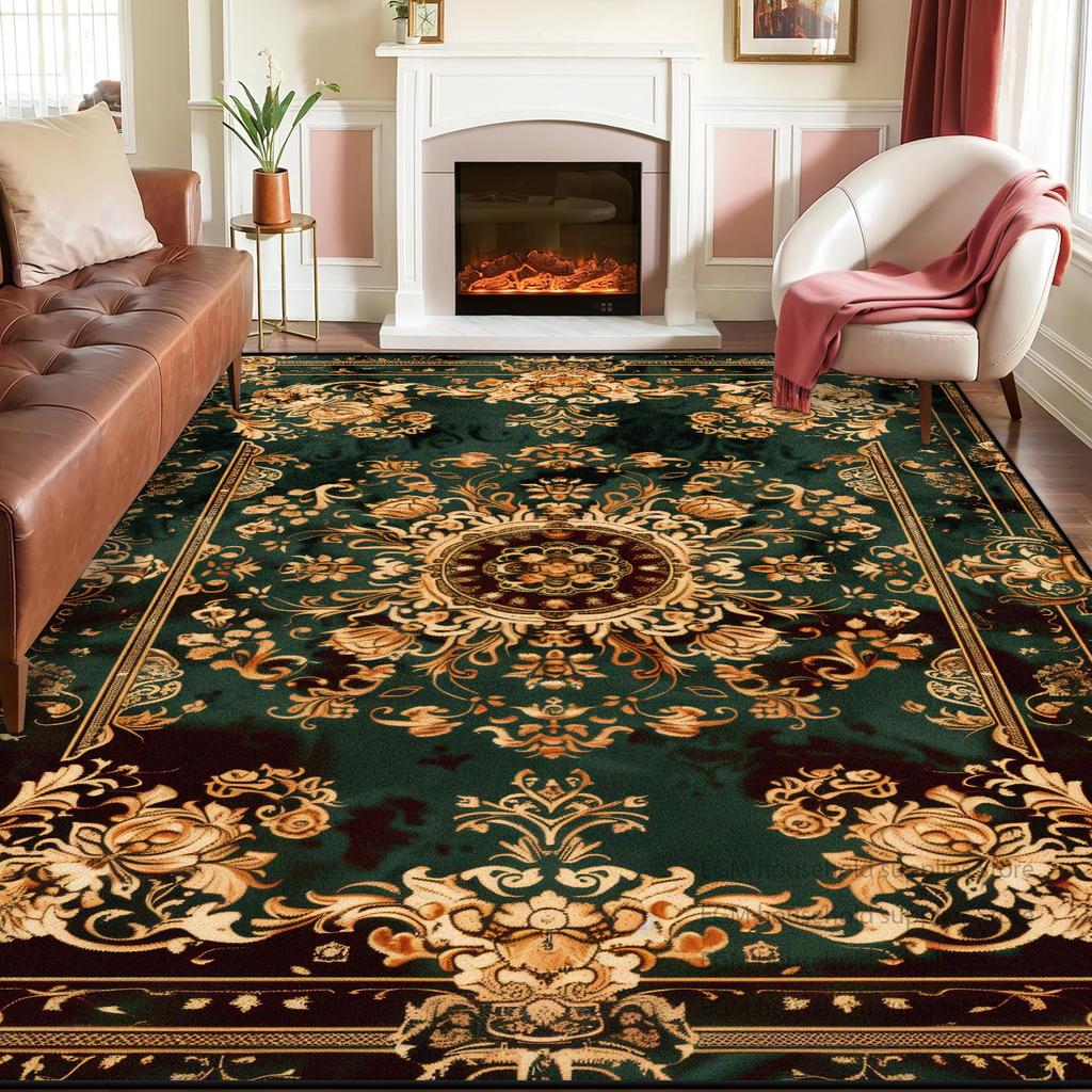 Persian Decoration Carpet Living Room Sofa Tea Table American Luxury Rugs Bedroom Washable Antiskid Entrance Floor Mat Lounge