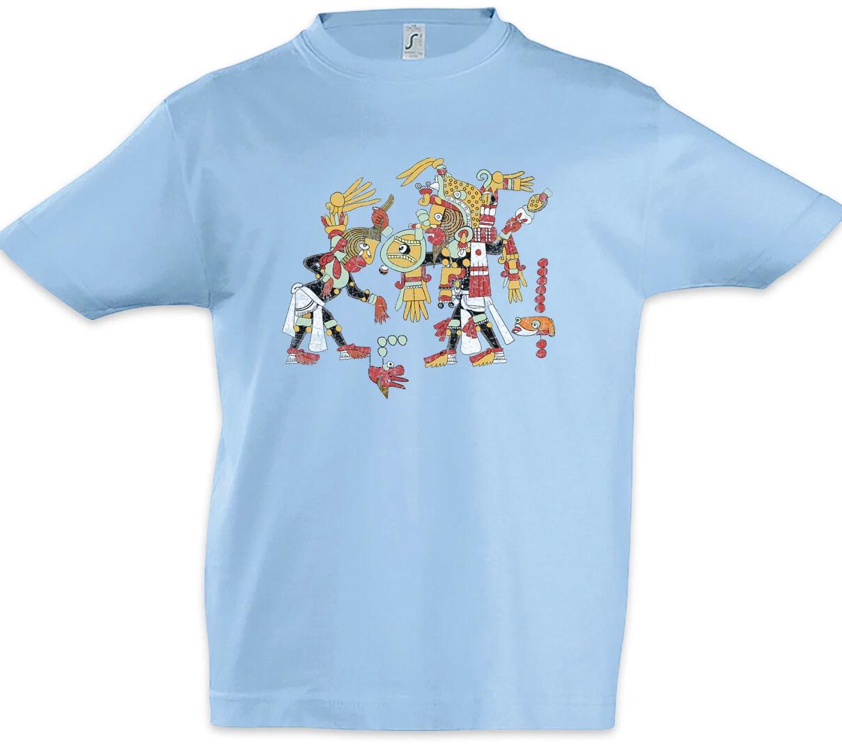 Aztec Scenery Kids Boys T-Shirt Aztec Empire Tattoo Indian Symbol Sign- 150