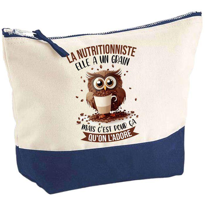 Trousse de maquillage - PLANETEE - La Nutritionniste Chouette Grain - Grand format - Coton - Impression HD